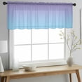 thumbnail image 2 of Ombre Blue Purple Valance Curtains for Kitchen/Living Room/Bathroom/Bedroom Window, Rod Pocket Small Topper Half Short Window Curtains Voile Sheer Scarf, Colorful Painting 42"x12", 2 of 8