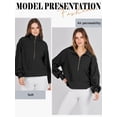 thumbnail image 6 of Xuanfei Women Half Zip Up Hoodie Long Sleeve Pullover Cropped Sweatshirt, 6 of 7