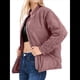 thumbnail image 1 of Chaquetas Acolchadas para Mujer, Informales, de Cuello Alto, Larga, Abrigos de Invierno Extragrandes con Cremallera Raíz de Rosa XXL, 1 of 7