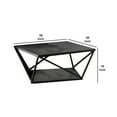 thumbnail image 5 of Faux Marble Coffee Table with Open Shelf and Metal Frame, Gray and Black, 5 of 5