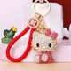 thumbnail image 1 of Llaveros de Hello Kitty con diamantes de imitación de cristal, llavero de gato Kt Sanrioed con cuerda, llavero, adorno de joyería, colgante para bolso Fivean unisex, 1 of 2