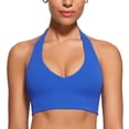 thumbnail image 1 of Top deportivo tipo halter INGIA con relleno y espalda baja, color royal, talla M, 1 of 4