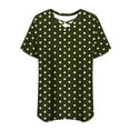 thumbnail image 6 of Ayolanni Green Womens Summer Tops V-Neck Short Sleeve Plus Size Polka Dot T-Shirts Lady Blouses 2x, 6 of 6
