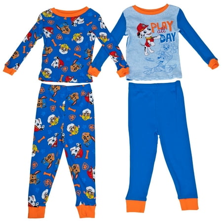 Paw Patrol Play All Day 4 Piece Long Sleeve Pajama Set Toddler 3T Walmart