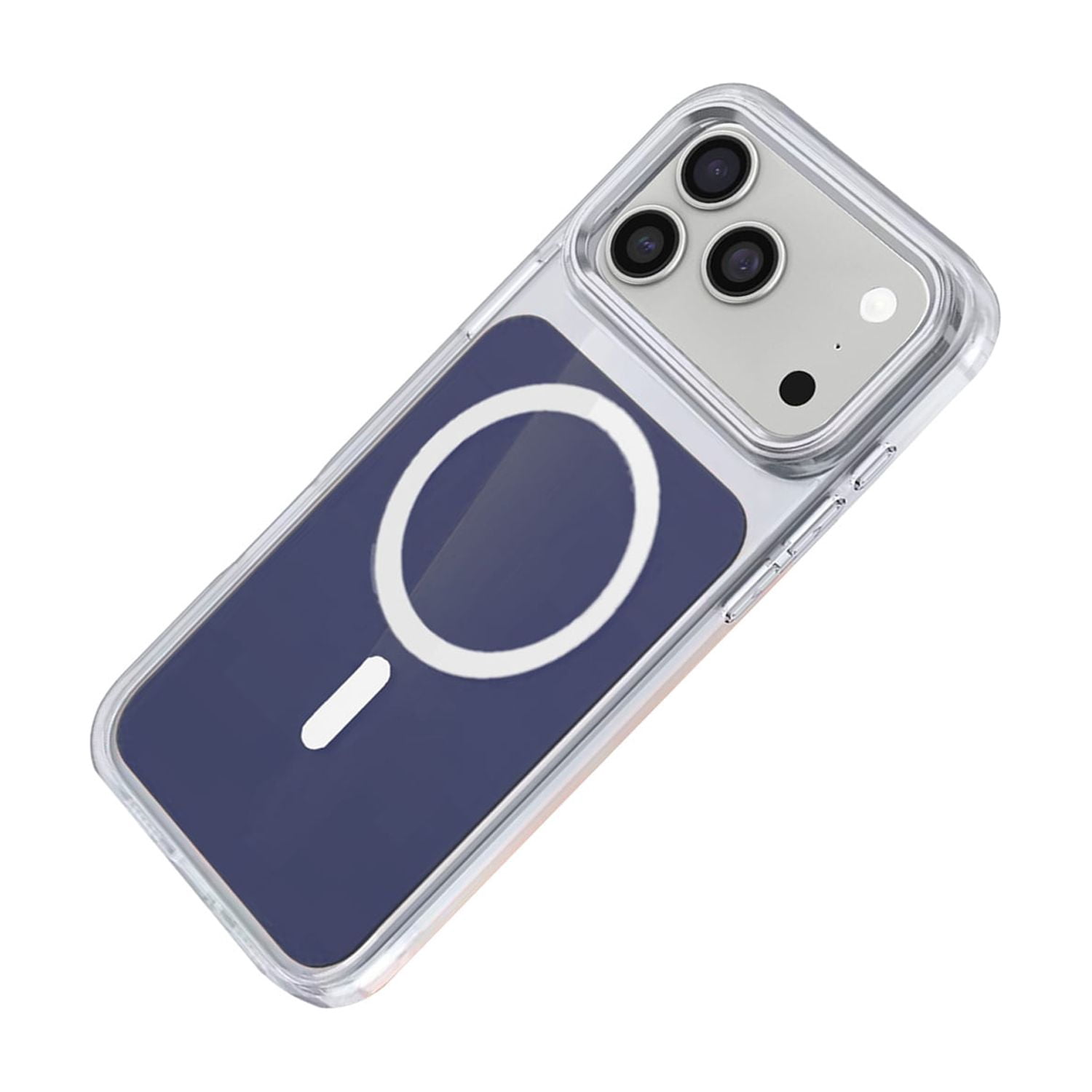 Crystal Clear Magnetic Case for iPhone 17 Pro Max - Navy Blue