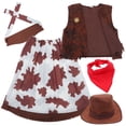 thumbnail image 4 of 1 juego de disfraz de vaquera occidental para niña con sombrero, pañuelo y chaleco, accesorios de disfraz occidental para fiesta de disfraces de Halloween., 4 of 5