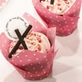 thumbnail image 3 of 50Pcs Cake Cup Dots Pattern Non-sticky Baking Tools Tulip Shape Colorful Cupcake Liner for Muffin, 3 of 9