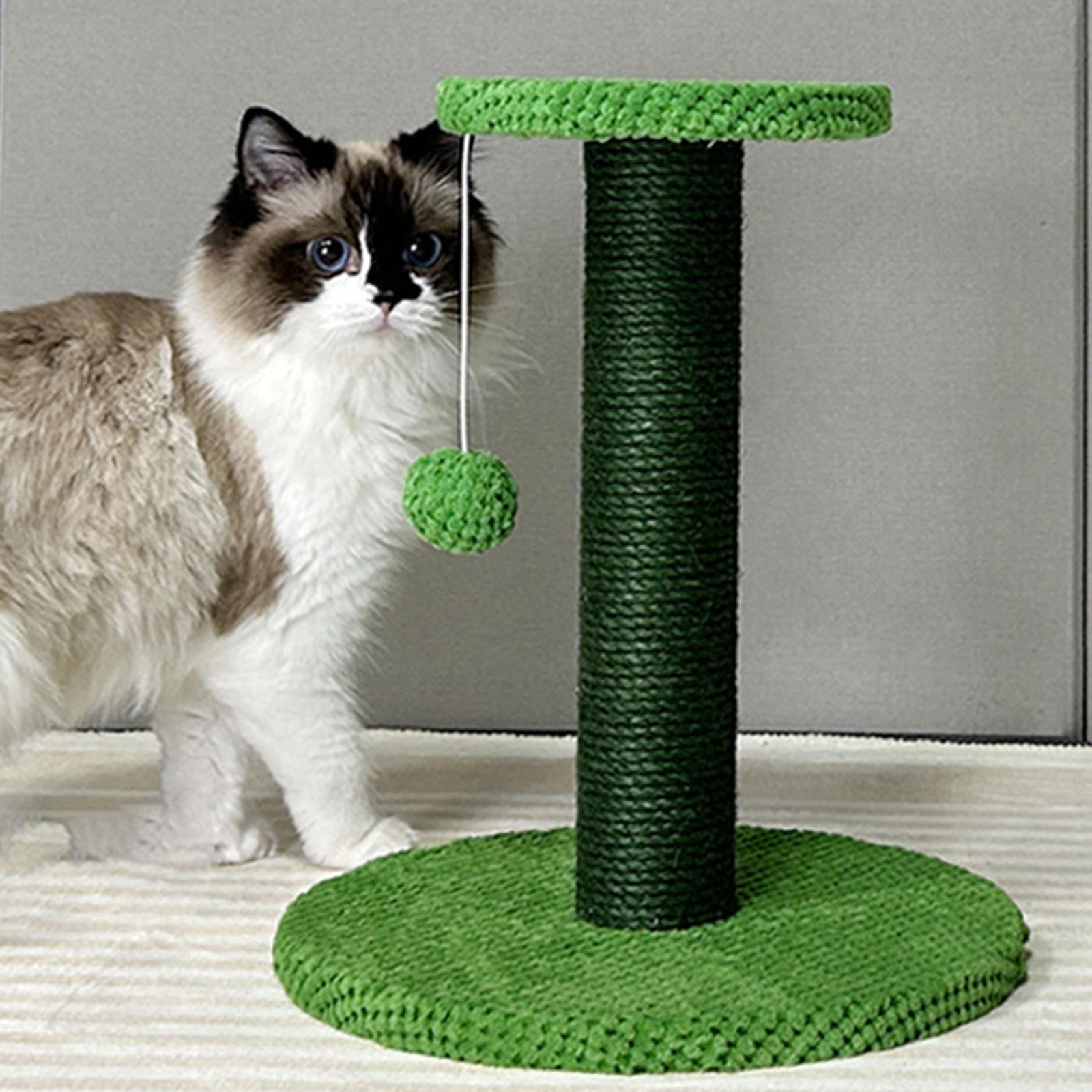 Sisal Cat 36cm Tall Decoration Cat Claw Scratcher Stable Structure Durable Toy with Interactive Ball for Kittens
