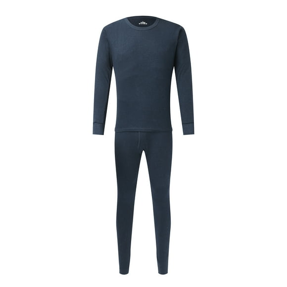 toraway Men's Suits Slim Fit Mens Simple Solid Color Thick Thermal Underwear Set Leggings Bottoming Shirt L