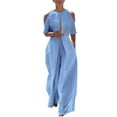 thumbnail image 1 of 2025 Puawkoer A jumpsuit 1pc jumpsuit Ribbed Jumpsuit for Women Jumpsuits for Women Size Overalls for Women Size Women Rompers and Jumpsuits Black Jumpsuit for Women Size Ladies Summer Solid Color F, 1 of 5