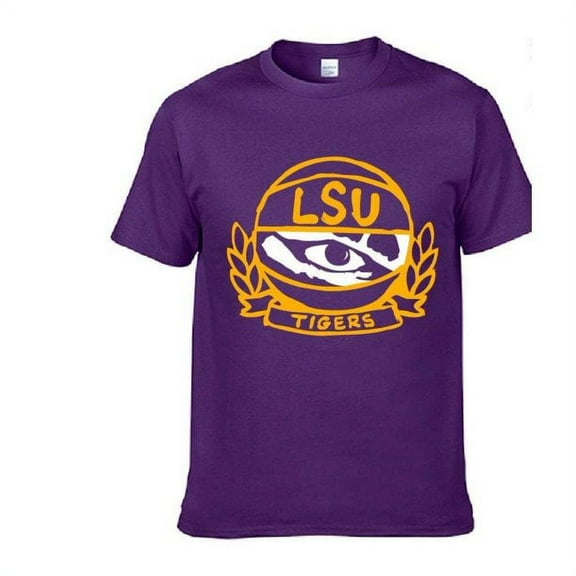 Brand New Athletics LSU Eye Design Short-Sleeve Lightweight T-Shirt, 100% Cotton(Youth Small), Official Tigers Logo/Colors