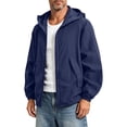 thumbnail image 2 of DYTTDG Men's Lightweight Sun Protection Hooded Jacket, Full Zip Breathable Solid Color Windbreaker with Pockets for Hiking & Outdoor Sports, 2 of 7