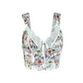 thumbnail image 2 of Seyurigaoka Women Summer Wild Navel Camisole Floral Print Mesh Lace Patchwork Sling Crop Tank Tops Sleeveless Backless Vests, 2 of 10