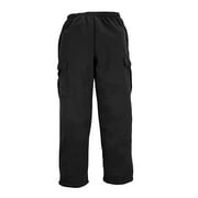 North 15 Men's Heavy Fleece Sweat Pants with Cargo Pockets-1121-Blk-Lg