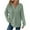 Green, variant on Hueook Women Sweatshirt Women's Casual Hooded Knitted Drawstring Button V-Neck Long Sleeve Pullover Casual Sports Sweatshirt Khaki L