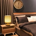 thumbnail image 6 of kkbbma under $5 Table Lamp for Bedroom - Small Bedside Lamp, Wooden Simple Desk Nightstand Lighting with Linen Shade for Bedroom, Living Room, 6 of 9