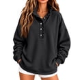 thumbnail image 5 of Womens Sweatshirt Mock Neck Henley Pullover Oversized Fall Outfits,S, 5 of 9