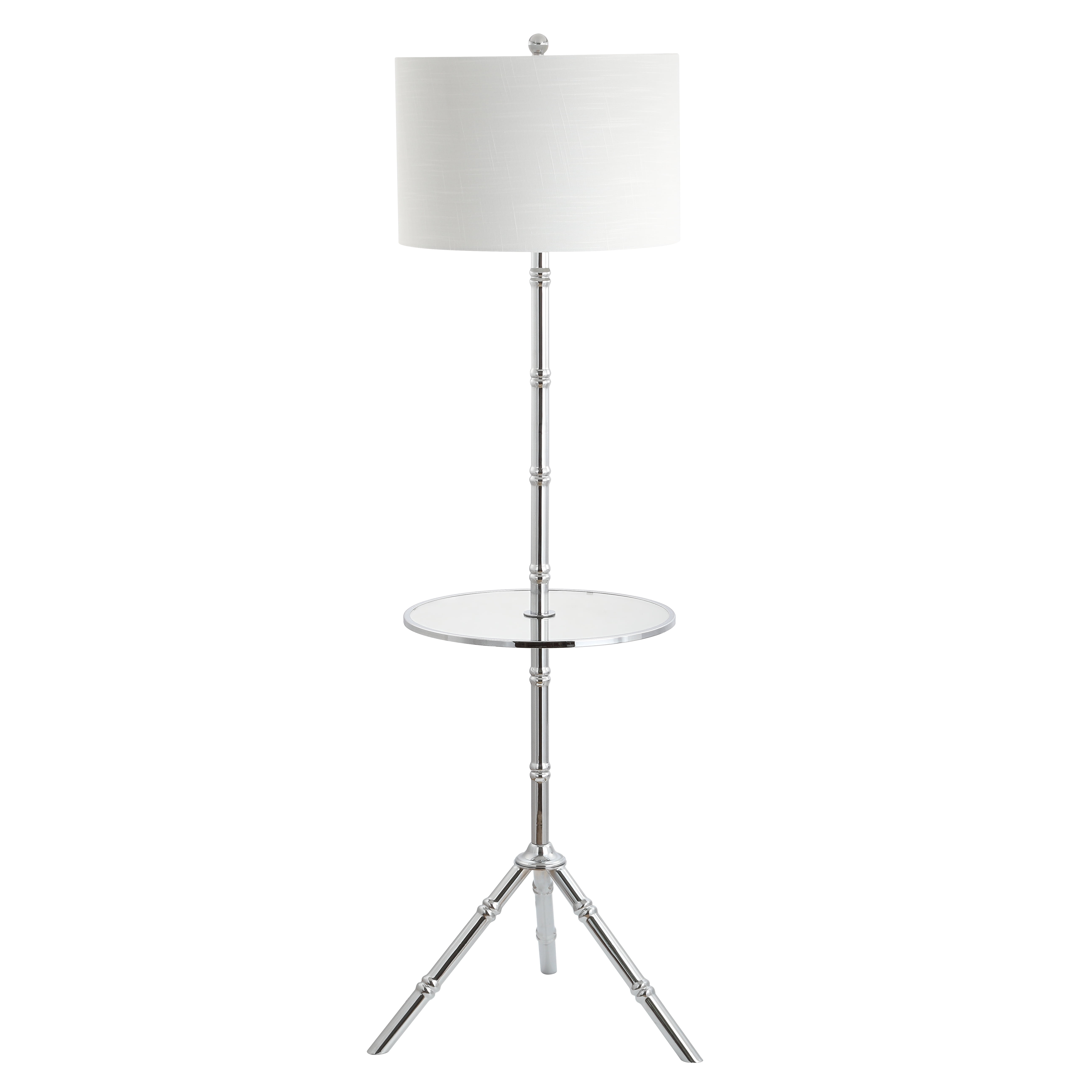 JONATHAN Y Hall 62" Metal LED End Table Floor Lamp, Chrome, JYL2012B