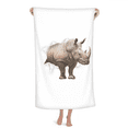 thumbnail image 1 of Animal Paper Break Shocks Rhinoceros Hand Towel Bath Facecloth Soft Cotton Washcloth, 1 of 4