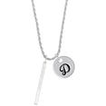 thumbnail image 1 of Delight Jewelry Silvertone I Believed I Could Thin Bar Silvertone Script Initial Disc - D - Charm Necklace, 20"+3", 1 of 4