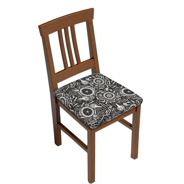 KLL Bicycles Parts Pattern Seat Covers for Dining Room Chairs,Washable Chair Seat Chair Covers Seat Protector-Two Pieces
