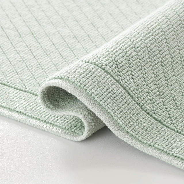Arkwright 100% Cotton Bathroom Rug - High Absorbent Stylish Textured Woven Design Bath Mat, Slip Resistant Backing for Shower and Bathtub Floor, 24x36 in - Green