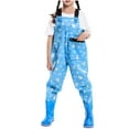 thumbnail image 3 of lcziwo Kids Chest Waders with Non-Slip Boots, Waterproof Fishing Trousers, Waders for Boys and Girls Blue 12 Years, 3 of 5