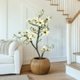 thumbnail image 4 of 5FT Faux Magnolia Tree with 120 Realistic Flowers, Vivid Leaves & Moss in White Pot for Indoor/Outdoor Yard, Patio, Home/Office Decor, 4 of 7
