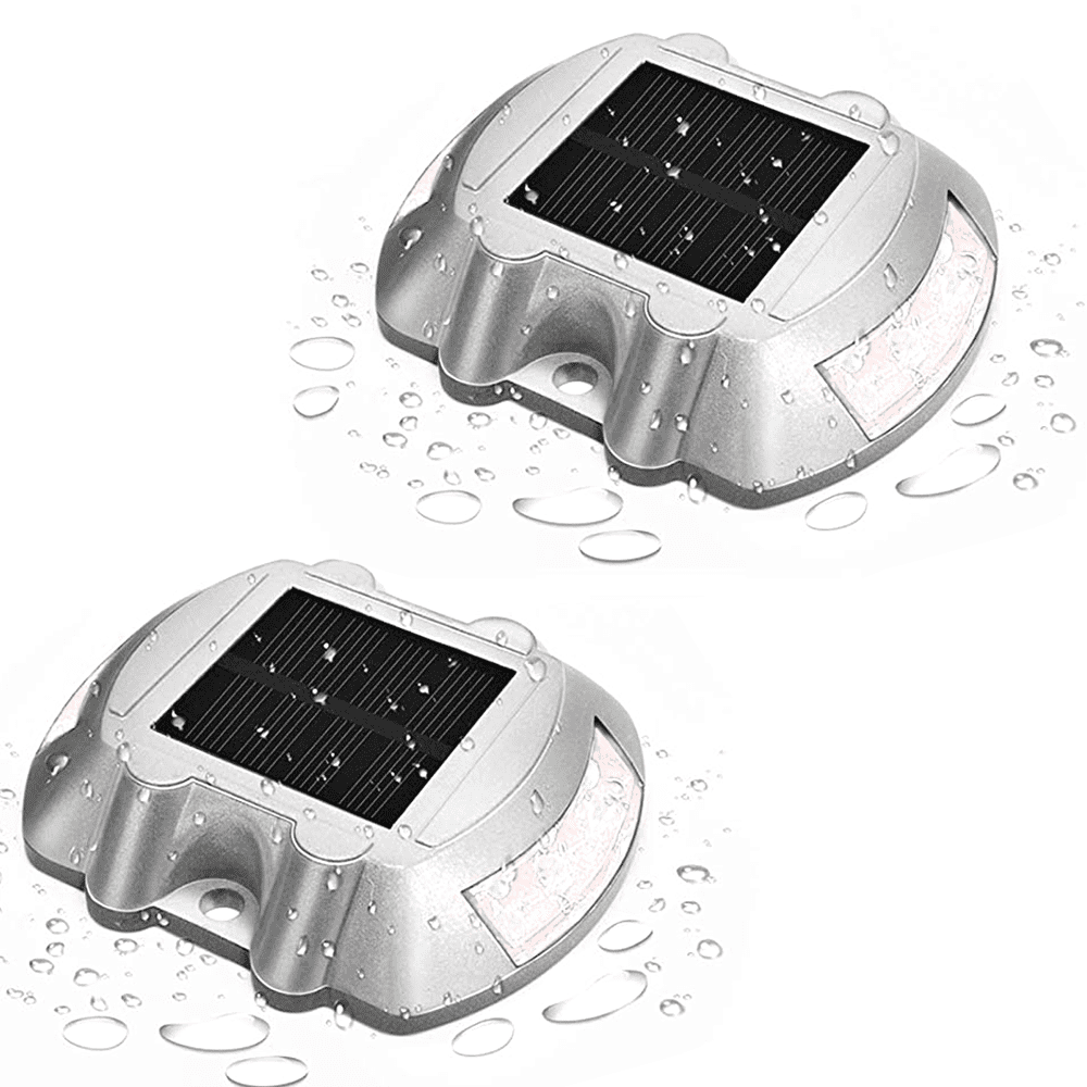 2 Pack Solar Deck Lights LED Driveway Lights Dock Lights for Steps