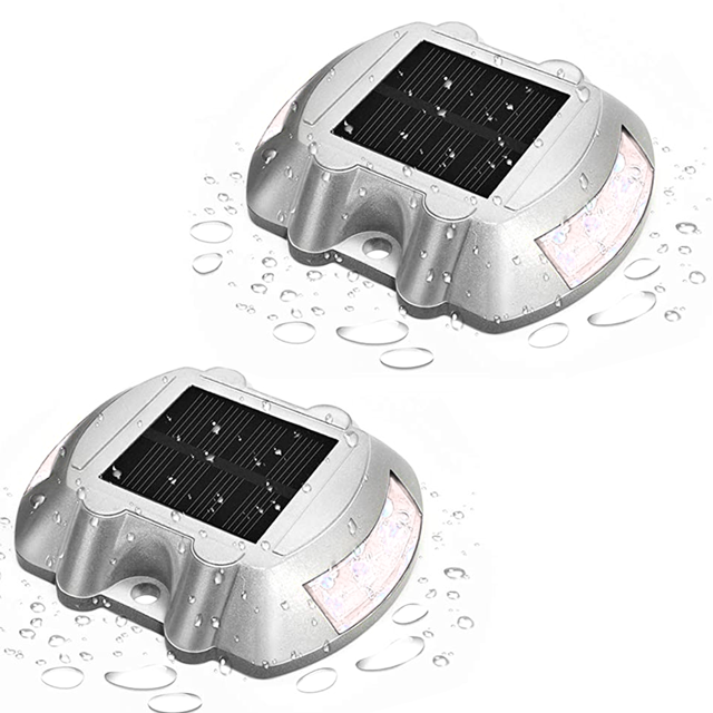 Paquete de 2 luces solares para cubierta, luces LED para entrada, luces de muelle para escalones, pasarelas, escaleras, patios de jardín