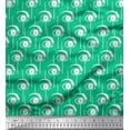 thumbnail image 1 of Soimoi Green Heavy Satin Fabric Eyes Face Decor Fabric Printed BTY 54 Inch Wide, 1 of 3