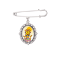 thumbnail image 1 of Ancient Egypt Latin Soul Statue Pattern Brooch Pin Dress Shirt Shawl Clips, 1 of 3
