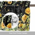 thumbnail image 6 of Summer Floral Valance Curtain Watercolor Sunflower Eucalyptus Leaves Letter Print Window Valances Rod Pocket Short Curtains Window Treatments for Kitchen Bedroom Bathroom Laundry 60" x 18", 6 of 9