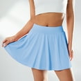 thumbnail image 1 of SAYOO Pleated Tennis Skirt for Women, High Waist  A-line Solid Color Culottes Sport Skirt, 1 of 7