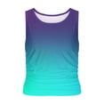 thumbnail image 3 of Summer Tank Tops for Women,Sleeveless Round-Neck Slim Fitted Blouse Ruched Basic Printed Tees Shirts,Comfortable And Stretchy Gradient Print Vest., 3 of 4