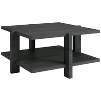 Evelyn&Zoe Ingrid 35" Wide Square Coffee Table, Charcoal Gray