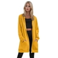 thumbnail image 2 of Resicozy Women's Zip Up Hoodies Oversized Solid Color Long Tunic Sweatshirts Casual Fall Jacket Coat with Pocket Yellow 2XL, 2 of 6