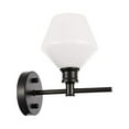 thumbnail image 2 of Gene 1 light Black and Frosted white glass Wall sconce, 2 of 4