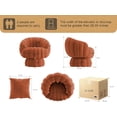 thumbnail image 3 of Mid Century Modern 360 Degree Barrel Swivel Accent Sofa Chair,Fluffy Velvet Fabric Lounge Wide Upholstered Pumpkin Reading Chair, Round Cloud Armchair for Living Room,Bedroom,Vanity(Burnt Orange), 3 of 6