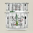 thumbnail image 5 of Gray Rustic Farmhouse Kitchen Curtains Short and Valance Set Grey Wooden Board Country Fork Dining Room Fabric Curtain Drapes Retro Cafe Curtains Valance for Home Decor, 5 of 5