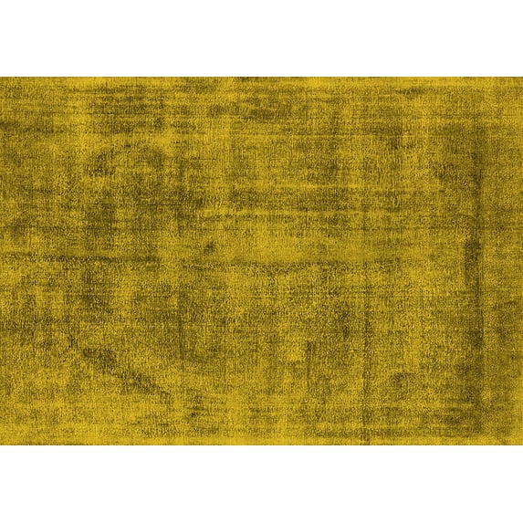 Ahgly Company Machine Washable Indoor Rectangle Oriental Yellow Industrial Area Rugs, 4' x 6'