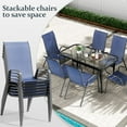 thumbnail image 5 of LAZY BUDDY Patio Dining Set of 7 with Umbrella Hole, Outdoor Furniture Table and 6 Textilene Chairs for Lawn, Backyard, Deck, 330LBS, 5 of 9