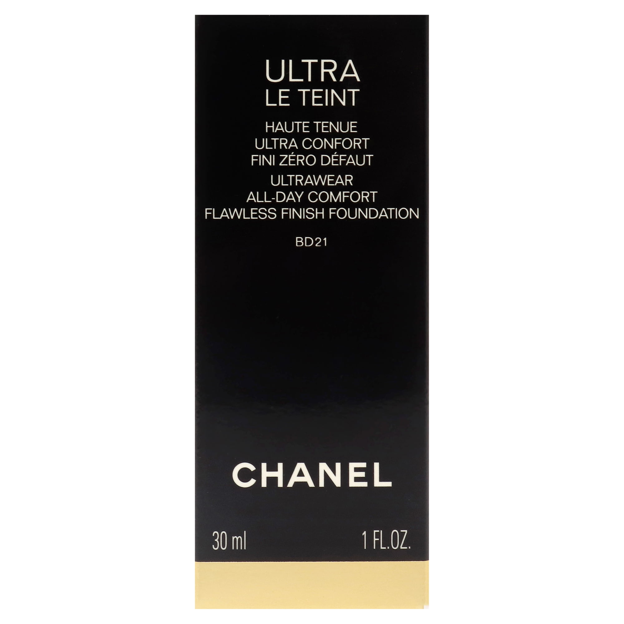 Chanel Ultra Le Teint Ultrawear Flawless Foundation - BD21 Light Medium  Golden , 1 oz Foundation 