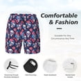 thumbnail image 2 of Kdxio Skull flower blue Print Men's Swim Trunks with Compression Liner 7 Inch Inseam Quick Dry Swim Shorts, 2 of 5