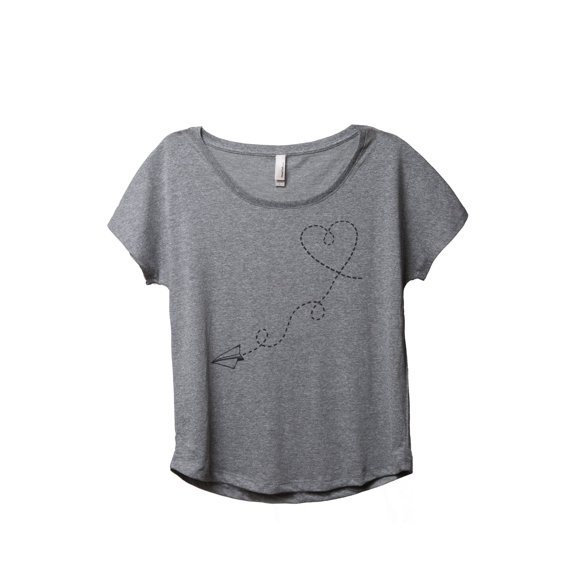 Thread Tank Paper Airplanes Women's Relaxed Slouchy Dolman T-Shirt Tee Heather Grey Small