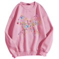 thumbnail image 1 of WEAIXIMIUNG Sweatshirts pour Femmes Fermeture Éclair Mode Décontractée Manches Longues Nœud Imprimé Col Rond Pull Sweatshirt, 1 of 3
