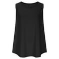 thumbnail image 6 of MIXUE Boho Tops For Women Summer Solid Color Round Neck Sleeveless Casual Vest Tshirts Outwear,Black,L, 6 of 6