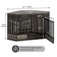 thumbnail image 4 of Dextrus 52 Inch Corner Dog Crate Furniture, Black Corner Heavy Duty Dog Kennel with Mesh Door, Wooden Dog House for Large/Medium/Small Dog, 4 of 10