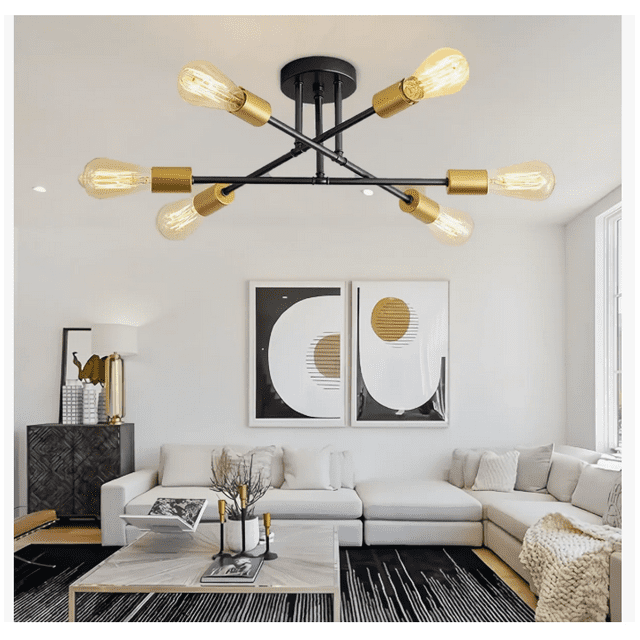 Lámpara De Techo Semiempotrada Moderna De 6 Luces