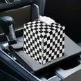 thumbnail image 7 of Psesaysky Tissue Box Holder - Square PU Leather Tissues Cube Box Cover Waterproof -Checkered Pattern Decorative Car Facial Tissue Holder on Table and Barthroom, 7 of 7